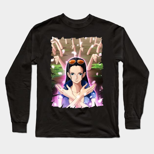 NICO ROBIN MERCH VTG Long Sleeve T-Shirt by feliksiau